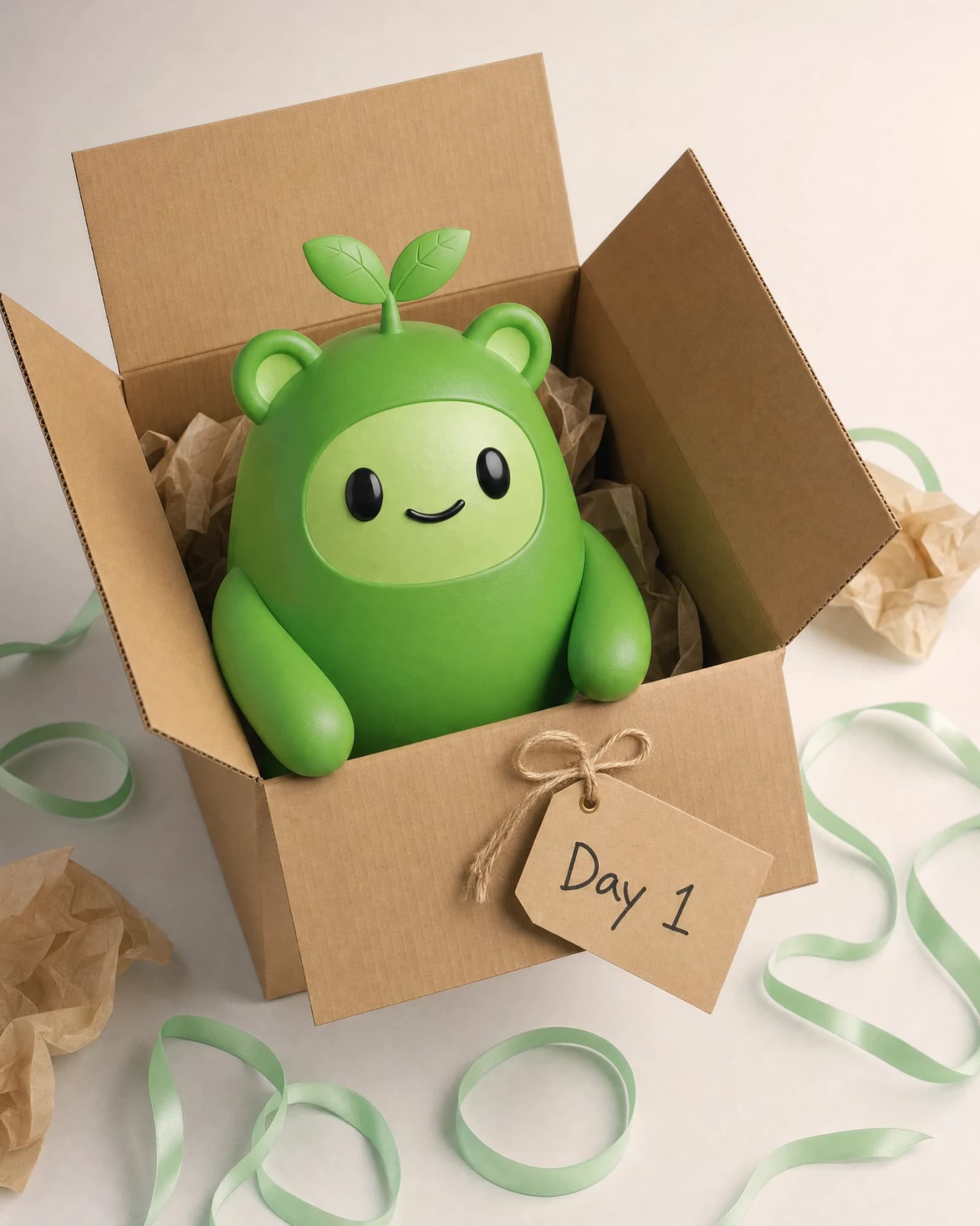 Growfy arriving in a box tagged Day 1